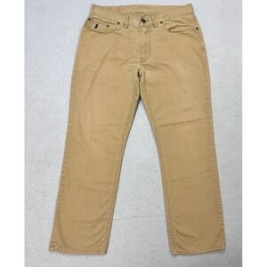 Polo Ralph Lauren Chino Mens 34x30 Tan Straight Fit 650 Khaki Pants 100% Cotton
